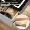 Smart Nightstand, Nightstand with Wireless Charging Station, Floating Nightstand, Smart Side Table, Night Stand with Led Lights, for Living Room, Bedroom (Color : White, Size : L-48CM/18.9IN) view 3