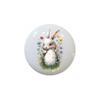 Cute Bunnies Holding Eggs by dw - Farm Fresh Knobs Design Ceramic Cabinet Kitchen Bathroom Bedroom Furniture Handles or Pulls w/Glossy Finish 1.5 x 1.5 Inches (4) view 1
