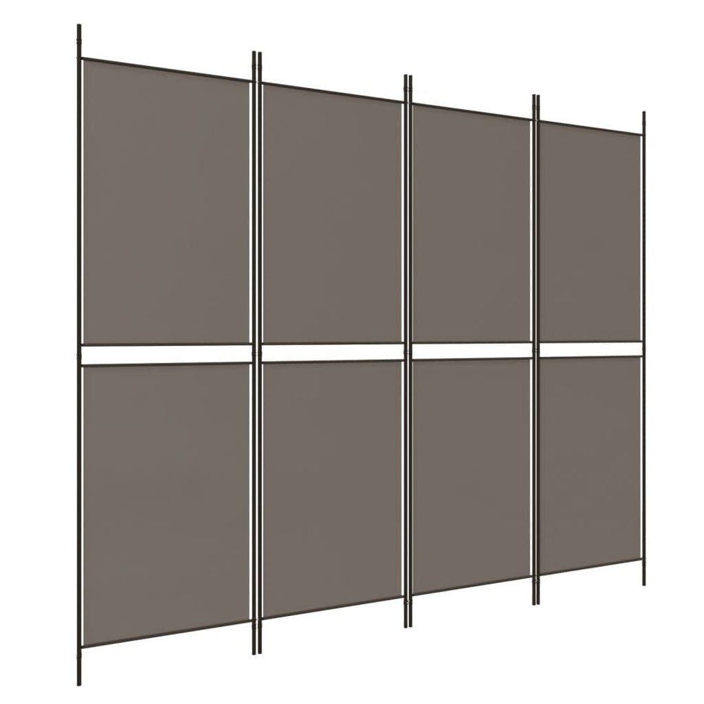 4 Panel Room Divider Wall Folding Privacy Screens with Metal Frame Freestanding Partition for Home Office Bedroom, Anthracite 78.7"x78.7" Fabric
