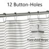 DOSLY IDES Farmhouse Ruffle Shower Curtain,Gray Striped Patchwork,Coutry and Shabby Chic Style,72x72 in view 2