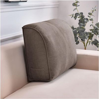 Large Backrest Living Room Sofa Triangular Reading Soft Pillow, Backrest Support Pillow, Sofa Decorative Backrest Support Pillow, Sofa Cushion (Color : Coffee, Size : 80 * 45 * 20cm)