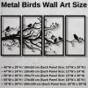 ICEWQOQU Metal Wall Art - 4 Panel Tree of Life & Bird Sign - Living Room Wall Decor (40" W x 20" H / 100x50 cm, White) view 4