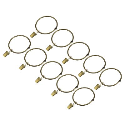 uxcell Curtain Rings with Clips, 20pcs - Carbon Steel Drapery Curtain Clip Rings, 2.5 Inch Curtain Clip Rings Hooks for Curtain Rod (Bronze)