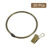 uxcell Curtain Rings with Clips, 20pcs - Carbon Steel Drapery Curtain Clip Rings, 2.5 Inch Curtain Clip Rings Hooks for Curtain Rod (Bronze) view 3