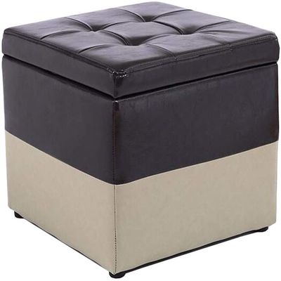 REMYS Footstool Shoe Changing Stool Sofa Stool Ottoman Storage Cube Toy Box Single Sofa Stool PU Seat Wood Frame Shoe Bench Living Room Bedroom Office (Color : Black, Size : 30x30x35cm)