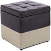 REMYS Footstool Shoe Changing Stool Sofa Stool Ottoman Storage Cube Toy Box Single Sofa Stool PU Seat Wood Frame Shoe Bench Living Room Bedroom Office (Color : Black, Size : 30x30x35cm) view 1