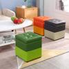 REMYS Footstool Shoe Changing Stool Sofa Stool Ottoman Storage Cube Toy Box Single Sofa Stool PU Seat Wood Frame Shoe Bench Living Room Bedroom Office (Color : Black, Size : 30x30x35cm) view 3