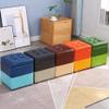 REMYS Footstool Shoe Changing Stool Sofa Stool Ottoman Storage Cube Toy Box Single Sofa Stool PU Seat Wood Frame Shoe Bench Living Room Bedroom Office (Color : Black, Size : 30x30x35cm) view 4