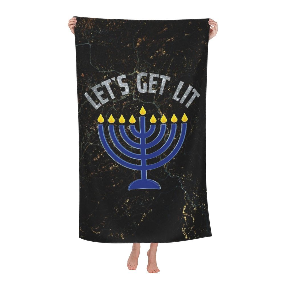 Happy Hanukkah Cool Summer Absorbent Bath Towels Resist Sweat 52x32 in