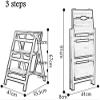 CIRCIR Folding Step Stools for Adults Folding Wooden Ladder Stool Stairs Multifunction 3 Steps Stool,Home Library Practical Small Ladder,4 Colors (Color : Wood Color) view 2