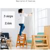 CIRCIR Folding Step Stools for Adults Folding Wooden Ladder Stool Stairs Multifunction 3 Steps Stool,Home Library Practical Small Ladder,4 Colors (Color : Wood Color) view 4
