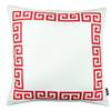 Apolena Decorative Throw Pillow Cover Set of 2 Greek Key 18" x 18" White & Red Square for Couch, Bedding view 3