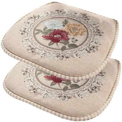 MOODMUSE Dining Chair Cushion,2/4/6 Pack European Style Chair Pad with Ties Non Slip Kitchen Chair Cushion and Seat Cushion with Machine Washable Cover (Color : Color 2, Size : 2 Pack)