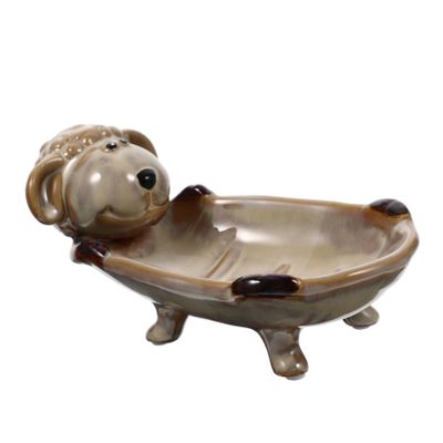Ceramic Soap Holder Drainage Adorable Dual Soap Rack for Keys and Items Cute Animal Design for Bathroom Kitchen Storage