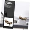 Ceramic Soap Holder Drainage Adorable Dual Soap Rack for Keys and Items Cute Animal Design for Bathroom Kitchen Storage view 4