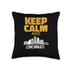 Cincinnati Shirts For Men Cincinnati Jersey Clothe Shirt Women City Cincinnati Skyline Throw Pillow, 16x16, Multicolor view 1