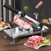 Manual Meat Slicer, Frozen Meat Slicer Machine Stainless Steel, Food Slicer Machine Adjustable Thickness, Meat Cutter M-Shaped Support Frame, for Home Cooking of Hot Pot view 2