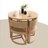 Round Dining Room Table Set,Kitchen Table and Chairs for 4,1 Table 4 Chairs Living Room Table and Chair Combination,with Backrest,Diameter 80CM,for Coffee Shop,Office Reception,Library ,Balcony ( Colo view 1