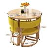 Round Dining Room Table Set,Kitchen Table and Chairs for 4,1 Table 4 Chairs Living Room Table and Chair Combination,with Backrest,Diameter 80CM,for Coffee Shop,Office Reception,Library ,Balcony ( Colo view 2