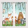 YCness Kid Forest Animal Curtains, Woodland Animal Fox Elk Bear Watercolor Print Curtains for Nursery Bedroom Living Room, Rustic Safari Wild Animal Blackout Window Drapes 2 Panel Set,72x63 Inch view 1