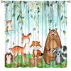 YCness Kid Forest Animal Curtains, Woodland Animal Fox Elk Bear Watercolor Print Curtains for Nursery Bedroom Living Room, Rustic Safari Wild Animal Blackout Window Drapes 2 Panel Set,72x63 Inch view 3