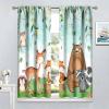 YCness Kid Forest Animal Curtains, Woodland Animal Fox Elk Bear Watercolor Print Curtains for Nursery Bedroom Living Room, Rustic Safari Wild Animal Blackout Window Drapes 2 Panel Set,72x63 Inch view 4