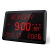Raynic Digital Clock, 11.5" Large Display Digital Calendar Clock with Day and Date, Indoor Temperature, Adjustable Brightness, Snooze,12/24H, DST for Home, Office, Elderly view 1