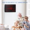 Raynic Digital Clock, 11.5" Large Display Digital Calendar Clock with Day and Date, Indoor Temperature, Adjustable Brightness, Snooze,12/24H, DST for Home, Office, Elderly view 2