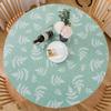 Pioggia Round Vinyl Fitted Tablecloth with Flannel Backing Elastic Table Cloth Waterproof Oil-Proof Plastic Table Cover Best for 37"-44" Round view 1