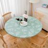 Pioggia Round Vinyl Fitted Tablecloth with Flannel Backing Elastic Table Cloth Waterproof Oil-Proof Plastic Table Cover Best for 37"-44" Round view 2