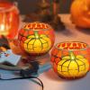 4 PCS Pumpkin Candle Holders, Fall Table Centerpiece Decorations, 100% Mosaic Glass Votive Tealight Candle Holders for Thanksgiving Halloween Indoor Outdoor Decor view 2