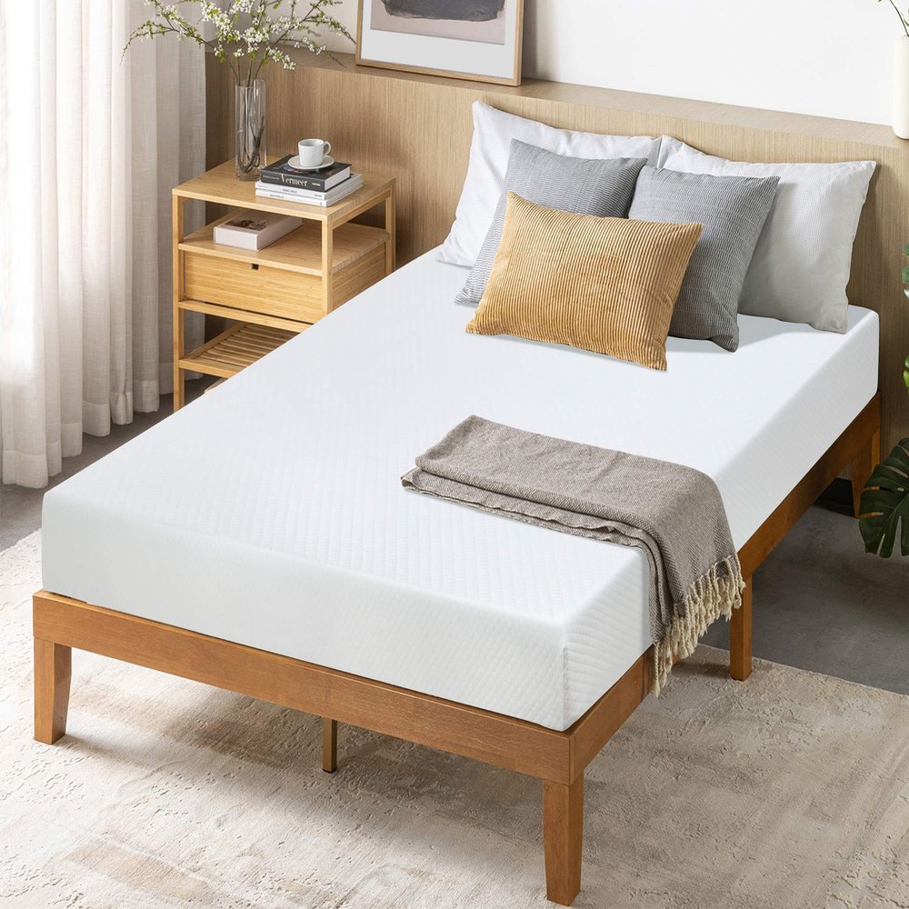 5/6/8/10/12 inch Full Size Mattress with Cover, Green Tea Cooling Gel Memory Foam Mattress for a Cool Sleep & Pressure Relief, Medium Firm Base Foam Mattresses, Bed in a Box, CertiPUR-US Certified