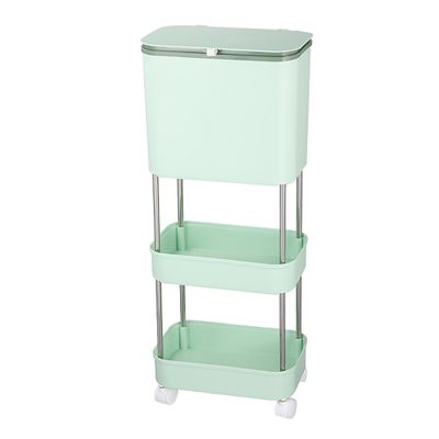 Compost bin compost bin kitchen composter kitchen compost bin trash can with lid Kitchen waste bins with fixed roller bins closed bins removable tiered bins removable discrete dividers ( Color : Green