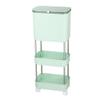 Compost bin compost bin kitchen composter kitchen compost bin trash can with lid Kitchen waste bins with fixed roller bins closed bins removable tiered bins removable discrete dividers ( Color : Green view 1