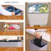 Compost bin compost bin kitchen composter kitchen compost bin trash can with lid Kitchen waste bins with fixed roller bins closed bins removable tiered bins removable discrete dividers ( Color : Green view 4
