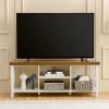 GAZHOME TV Stand for TV up to 55 Inches, TV Cabinet with Open Storage, TV Console Unit with Shelving for Living Room, Entertainment Room, White view 2