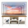 GAZHOME TV Stand for TV up to 55 Inches, TV Cabinet with Open Storage, TV Console Unit with Shelving for Living Room, Entertainment Room, White view 4