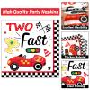 50 Guests Two Fast Birthday Plates and Napkins Party Supplies Racing Car Party Decorations Disposable Tableware Set Race Car Dinnerware Favors,200PCS view 4