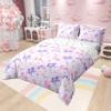 100% Nature Cotton Purple Unicorn Duvet Cover Queen,Dreamy Rainbow Pink Flowers Super Soft Bedding Set,Girls Room Decor Moon Star Love Hearts Comforter Cover Bedding 3 Piece (No Comforter) view 2
