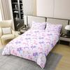 100% Nature Cotton Purple Unicorn Duvet Cover Queen,Dreamy Rainbow Pink Flowers Super Soft Bedding Set,Girls Room Decor Moon Star Love Hearts Comforter Cover Bedding 3 Piece (No Comforter) view 3