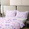 100% Nature Cotton Purple Unicorn Duvet Cover Queen,Dreamy Rainbow Pink Flowers Super Soft Bedding Set,Girls Room Decor Moon Star Love Hearts Comforter Cover Bedding 3 Piece (No Comforter) view 4