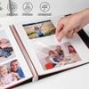 HoneyTolly Large Photo Album Self Adhesive with Picture Display Window, DIY Scrapbook Album for 4x6 8x10 Pictures, 40 Pages Linen Cover Memory Book with Scraper and Metallic Pen(White) view 3