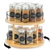 Yopay Lazy Susan Organizer 2 Tier, Bamboo Rotating Spice Rack for Kitchen Countertop Cabinet, Spinning Makeup Turntable Organizer with Steel Side for Vanity, Dining Table, Pantry, Condiments, 11 Inch view 1