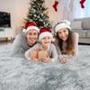 KICHOWUA 5x8 Light Grey Fluffy Shag Area Rug for Bedroom, Soft Plush Fuzzy Washable Non Slip Carpet for Living Room, Modern Cozy Furry Shaggy Large Rug for Kids Baby Boys Nursery Dorm, Tie-Dye Gray view 2