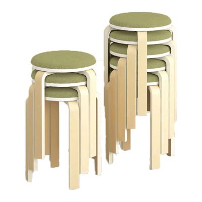Comfortable Barstools Small Round Stools 8 Pack Solid Wood Stools Stackable Dining Table and Stool Simple Fabric Stool Dining Stools Light Stool Advanced