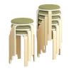 Comfortable Barstools Small Round Stools 8 Pack Solid Wood Stools Stackable Dining Table and Stool Simple Fabric Stool Dining Stools Light Stool Advanced view 1