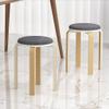 Comfortable Barstools Small Round Stools 8 Pack Solid Wood Stools Stackable Dining Table and Stool Simple Fabric Stool Dining Stools Light Stool Advanced view 2