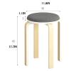 Comfortable Barstools Small Round Stools 8 Pack Solid Wood Stools Stackable Dining Table and Stool Simple Fabric Stool Dining Stools Light Stool Advanced view 3