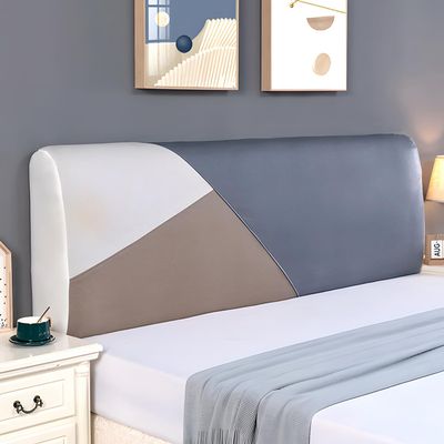 PU Leather Bed Headboard Slipcover Stretch Head Borad Cover,Stretch Super Soft Comfotable Headboard Cover,Washable Anti-Dirty Headboard Protector Bed Head Dustproof Bed Head Cover (Color06,47.2in)