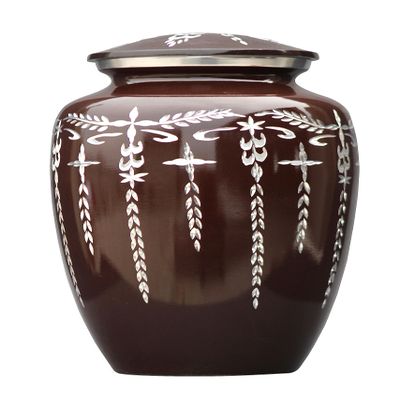Adult Cremation Urns for Male/Female  Funeral Urn for Human Ashes  Decorative Urns for Ashes, Large Keepsake Box (Brown)